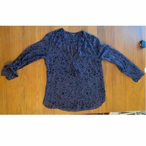 Babaton Aritzia Purple Leopard Silk Blouse Medium Pockets